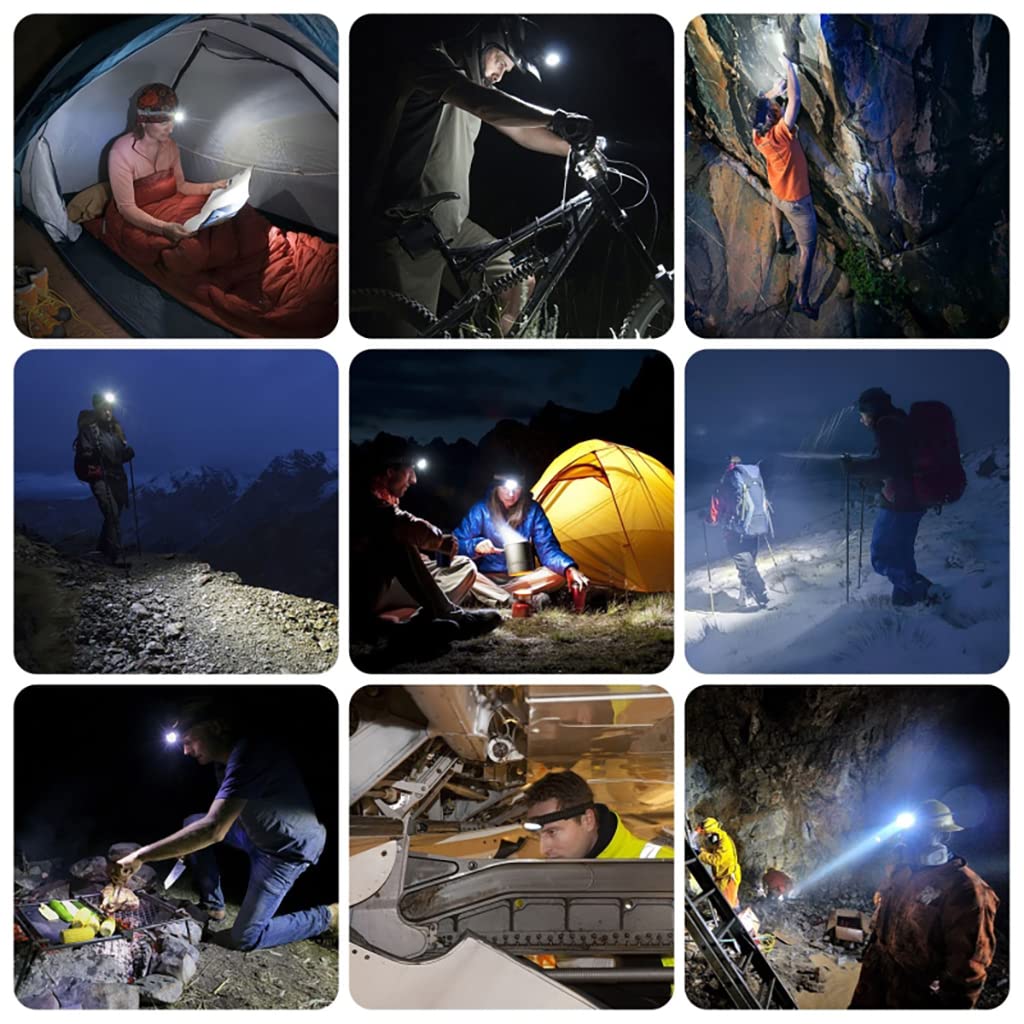HASTHIP 2Pcs Head Light for Outdoor Camping Fishing Running Hiking, Waterproof Ultra Bright and Zoomable Head Torch, Detachable and Rechargeable Magnetic LED Headlamp with USB Cable HASTHIP 2Pcs Head Light for Outdoor Camping Fishing Running Hiking, Waterproof Ultra Bright and Zoomable Head Torch, Detachable and Rechargeable Magnetic LED Headlamp with USB Cable